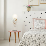 Camille River of Goods Gold and White Metal and Glass Novelty 19.5-Inch Table Lamp - 5.875" x 5.875" x 19.5"