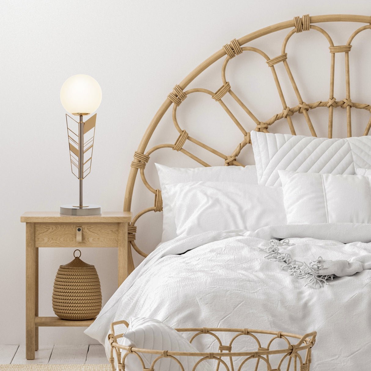 Camille River of Goods Gold and White Metal and Glass Novelty 19.5-Inch Table Lamp - 5.875" x 5.875" x 19.5"