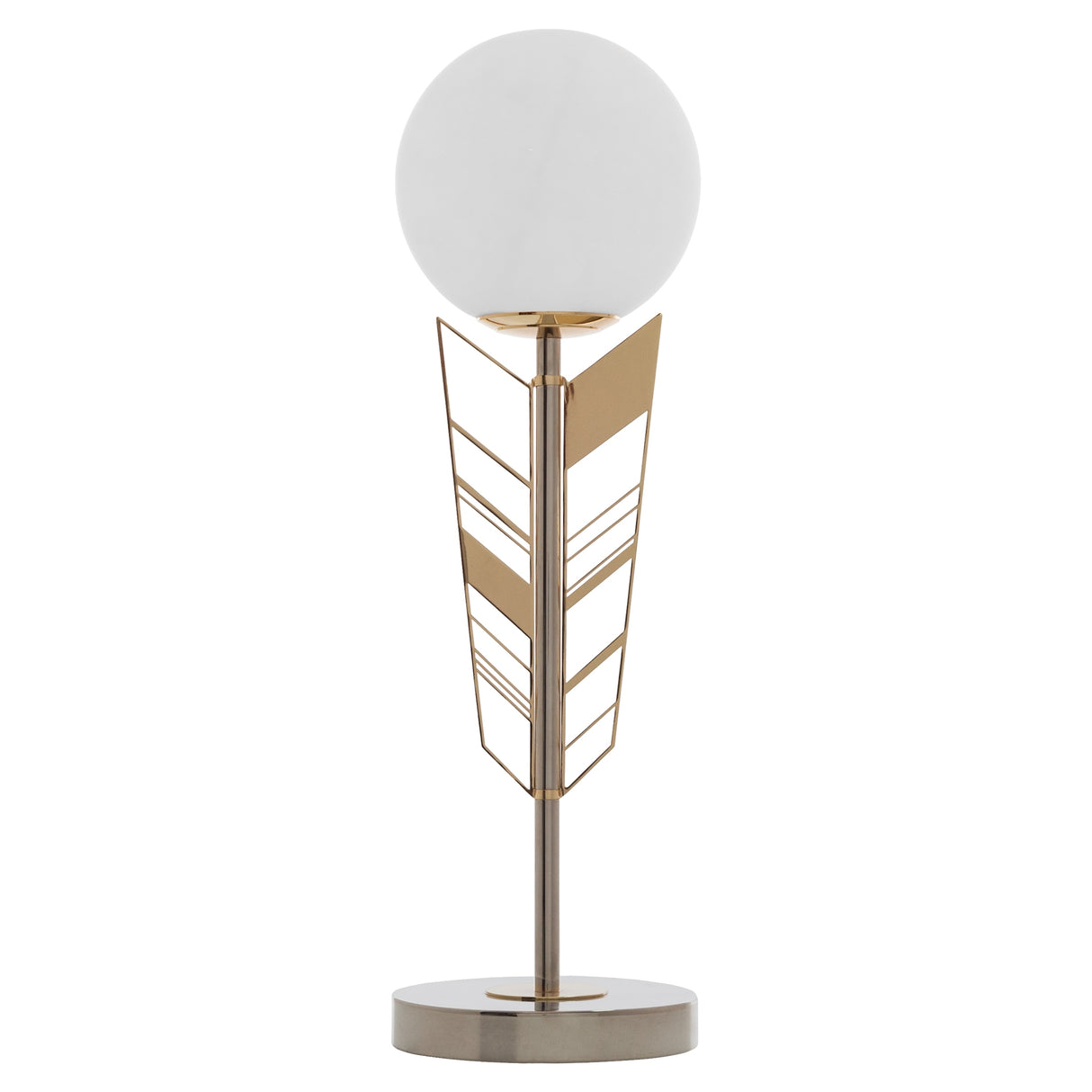 Camille River of Goods Gold and White Metal and Glass Novelty 19.5-Inch Table Lamp - 5.875" x 5.875" x 19.5"