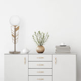 Camille River of Goods Gold and White Metal and Glass Novelty 19.5-Inch Table Lamp - 5.875" x 5.875" x 19.5"