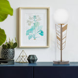 Camille River of Goods Gold and White Metal and Glass Novelty 19.5-Inch Table Lamp - 5.875" x 5.875" x 19.5"