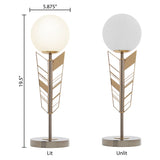 Camille River of Goods Gold and White Metal and Glass Novelty 19.5-Inch Table Lamp - 5.875" x 5.875" x 19.5"