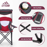 Camp Chair with Shade Canopy Folding Camping Chair with Cup Holder and Carry Bag, Heavy Duty 350 LBS