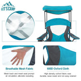 Camp Chair with Shade Canopy Folding Camping Chair with Cup Holder and Carry Bag, Heavy Duty 350 LBS