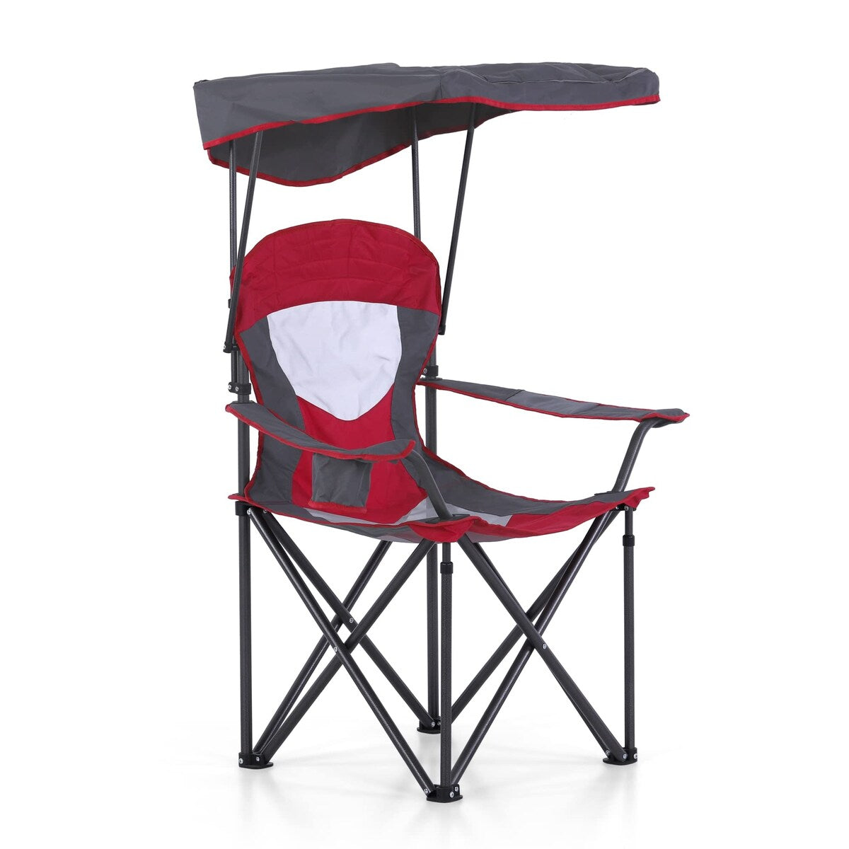 Camp Chair with Shade Canopy Folding Camping Chair with Cup Holder and Carry Bag, Heavy Duty 350 LBS
