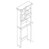 Campbell White Finished Wood Over the Toilet Bathroom Storage Cabinet