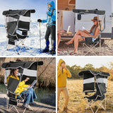 Camping Chair with Shade Canopy, Portable Camping Chairs, Detachable Shade Canopy, Side-Pocket and Cupholder