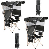 Camping Chair with Shade Canopy, Portable Camping Chairs, Detachable Shade Canopy, Side-Pocket and Cupholder
