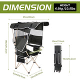 Camping Chair with Shade Canopy, Portable Camping Chairs, Detachable Shade Canopy, Side-Pocket and Cupholder