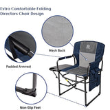Camping Chair, Outdoor Reclining W/ Foldable Cup Holder & Side Pocket