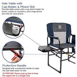 Camping Chair, Outdoor Reclining W/ Foldable Cup Holder & Side Pocket