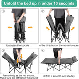 Camping Cot for Adults with Cushion and Pillow