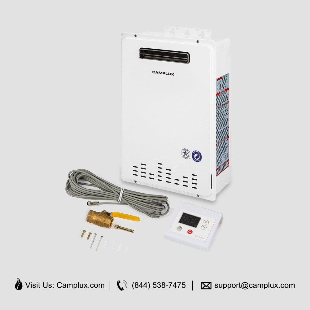 Camplux 26L 6.86 GPM High Capacity Outdoor Propane Gas Tankless Water Heater Flow Control Residential CAS Certification