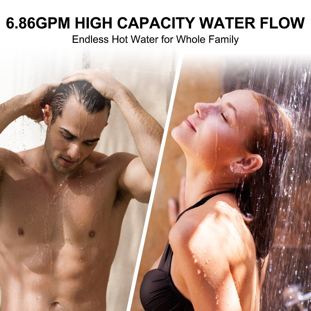 Camplux 26L 6.86 GPM High Capacity Outdoor Propane Gas Tankless Water Heater Flow Control Residential CAS Certification
