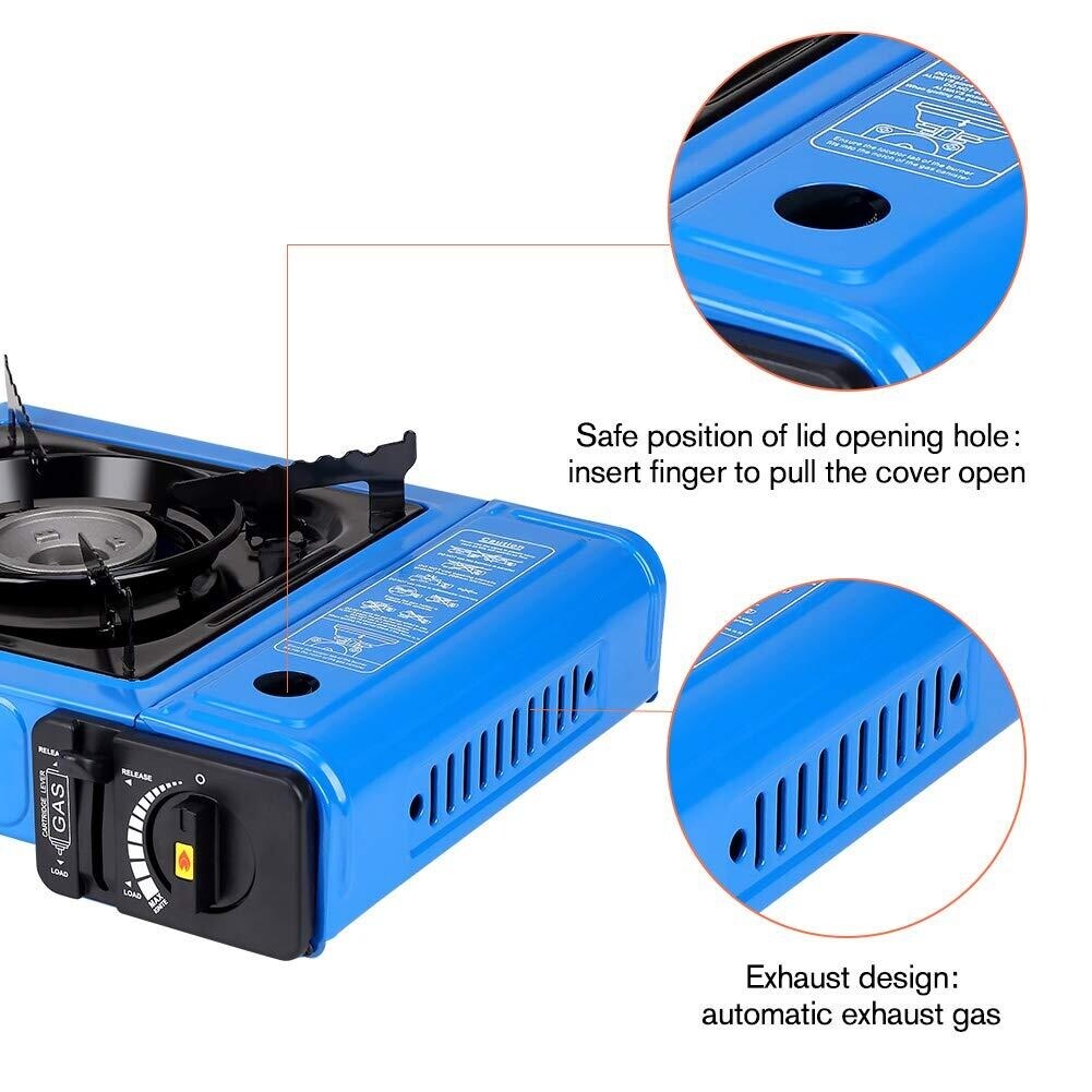 Camplux Dual Fuel (LP & Butane) Portable Camping Gas Stove Blue