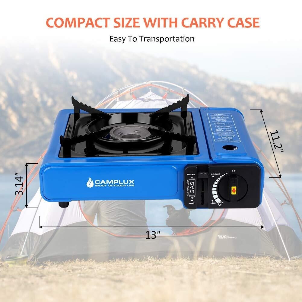 Camplux Dual Fuel (LP & Butane) Portable Camping Gas Stove Blue
