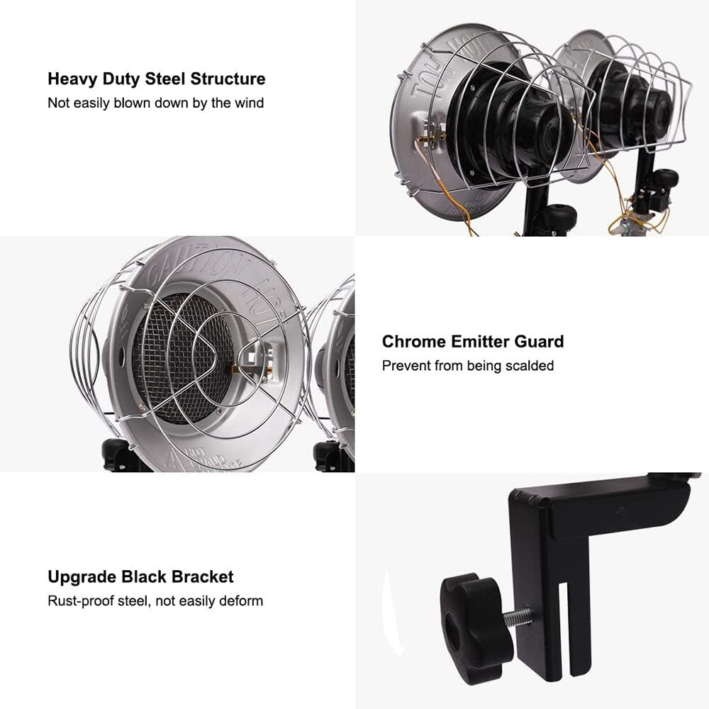 CAMPLUX Outdoor Propane Tanktop Heater with Tip-Over Switch , Single Burner Heavy Duty Steel 30,000 BTU
