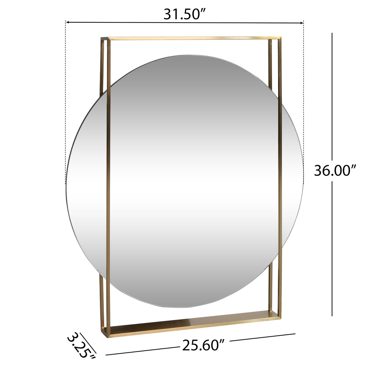 Canaan Modern Round Framed Wall Mirror by Christopher Knight Home - 36.00" H x 31.50" W x 3.25" D