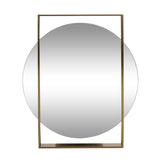 Canaan Modern Round Framed Wall Mirror by Christopher Knight Home - 36.00" H x 31.50" W x 3.25" D