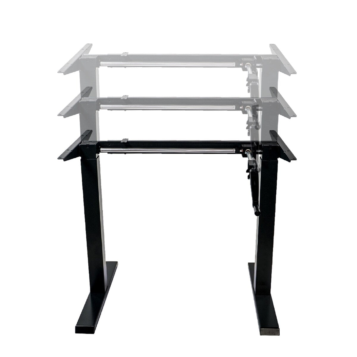 Canary Products White Height Adjustable Crank Desk Frame, Tabletop Not Included, 48.56 Inch Max Height