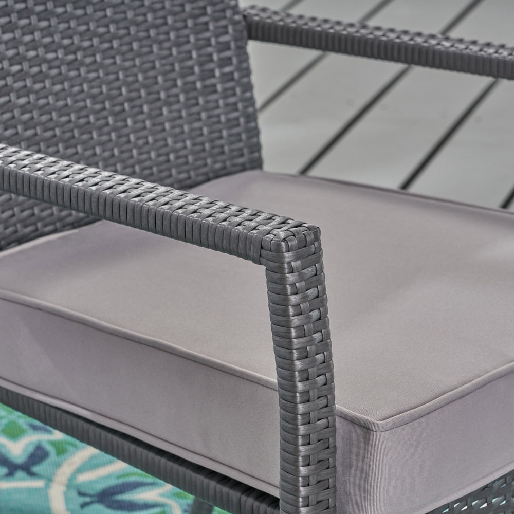 Cancun Outdoor 4-piece Wicker Chat Set by Christopher Knight Home