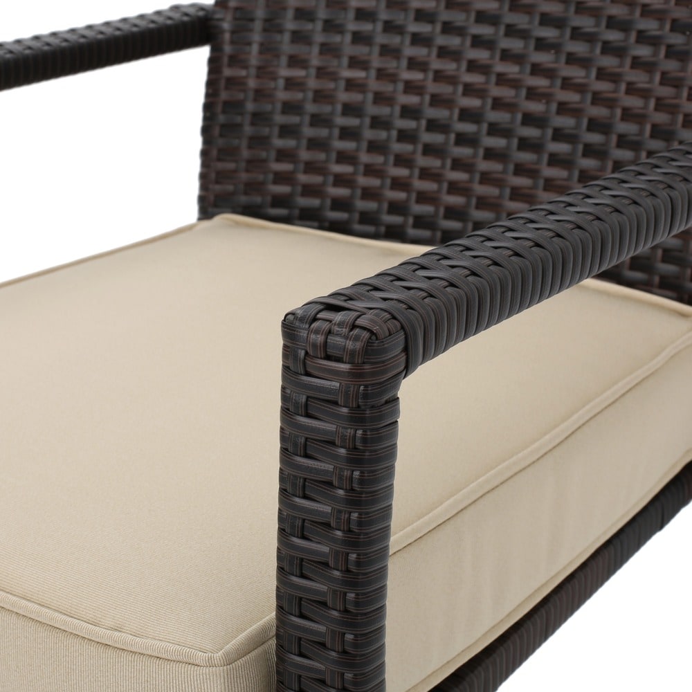 Cancun Outdoor 4-piece Wicker Chat Set by Christopher Knight Home