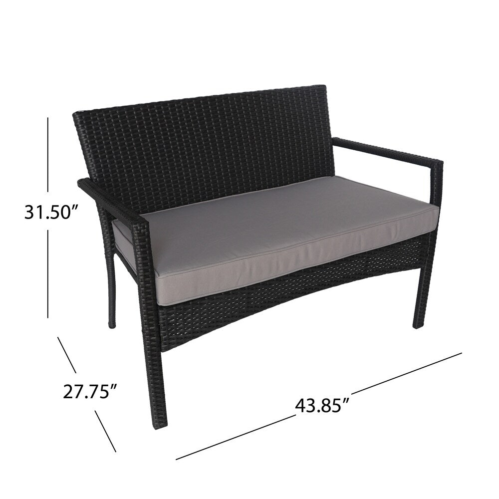 Cancun Outdoor 4-piece Wicker Chat Set by Christopher Knight Home