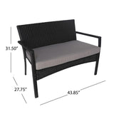 Cancun Outdoor 4-piece Wicker Chat Set by Christopher Knight Home