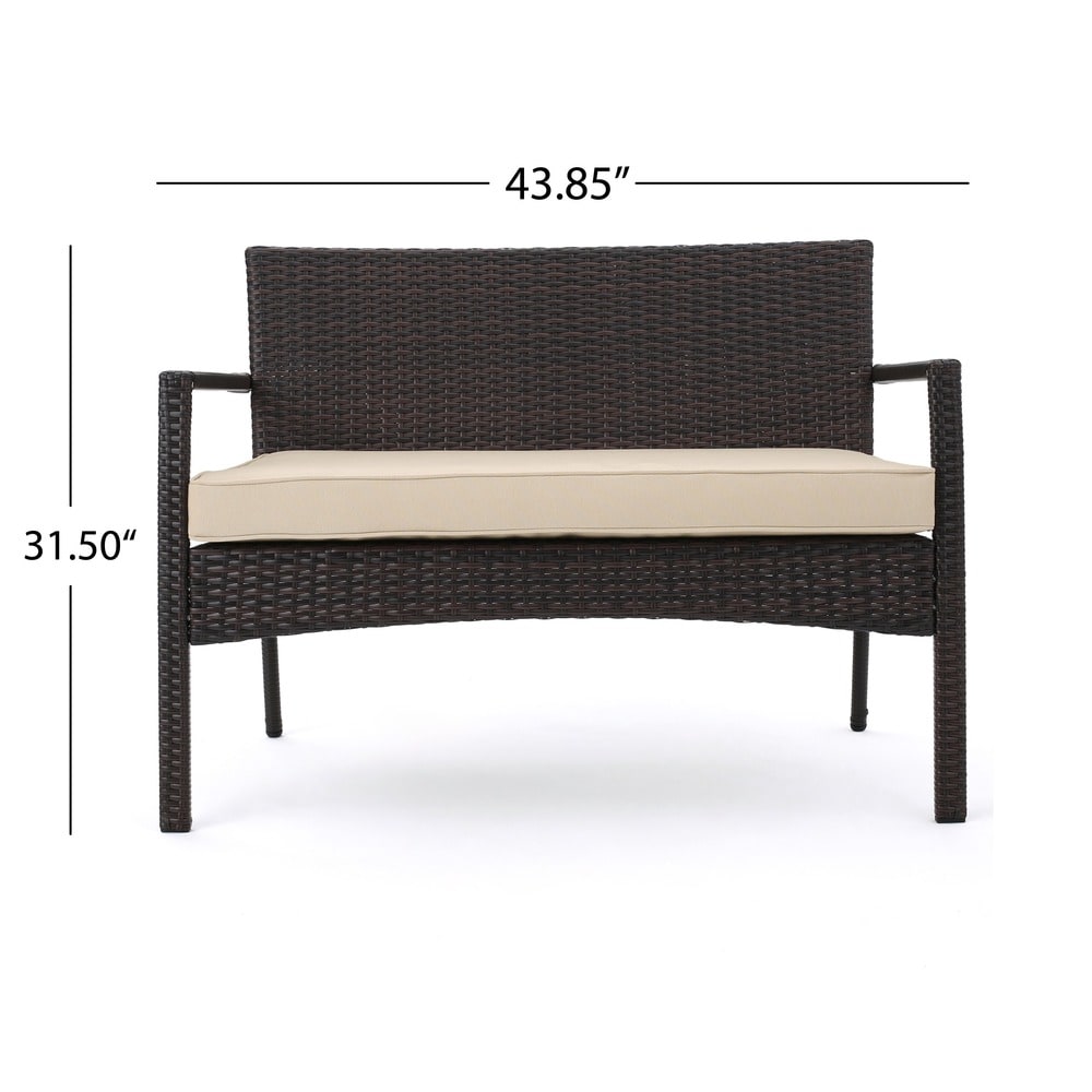 Cancun Outdoor 4-piece Wicker Chat Set by Christopher Knight Home