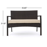 Cancun Outdoor 4-piece Wicker Chat Set by Christopher Knight Home