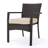 Cancun Outdoor 8 Seater Wicker Chat Set with Cushions by Christopher Knight Home