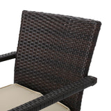 Cancun Outdoor 8 Seater Wicker Chat Set with Cushions by Christopher Knight Home