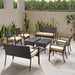 Cancun Outdoor 8 Seater Wicker Chat Set with Cushions by Christopher Knight Home