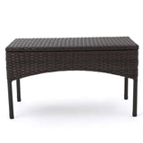 Cancun Outdoor 8 Seater Wicker Chat Set with Cushions by Christopher Knight Home