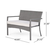 Cancun Outdoor 8 Seater Wicker Chat Set with Cushions by Christopher Knight Home