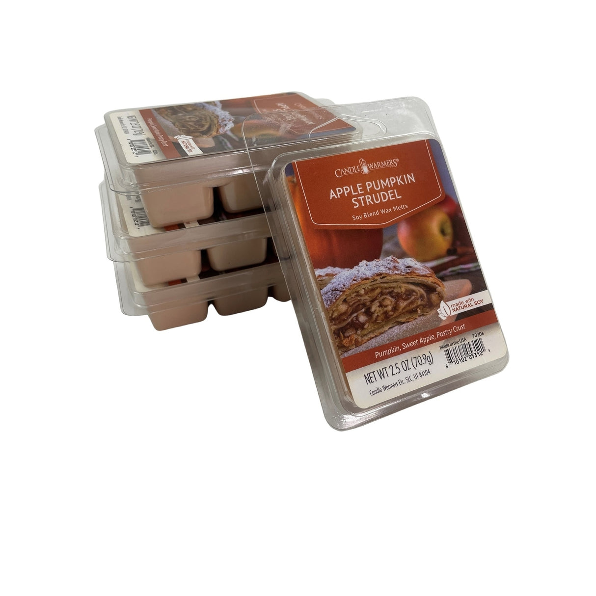 Candle Warmers Soy Wax Melts Apple Pumpkin Strudel Set of 4