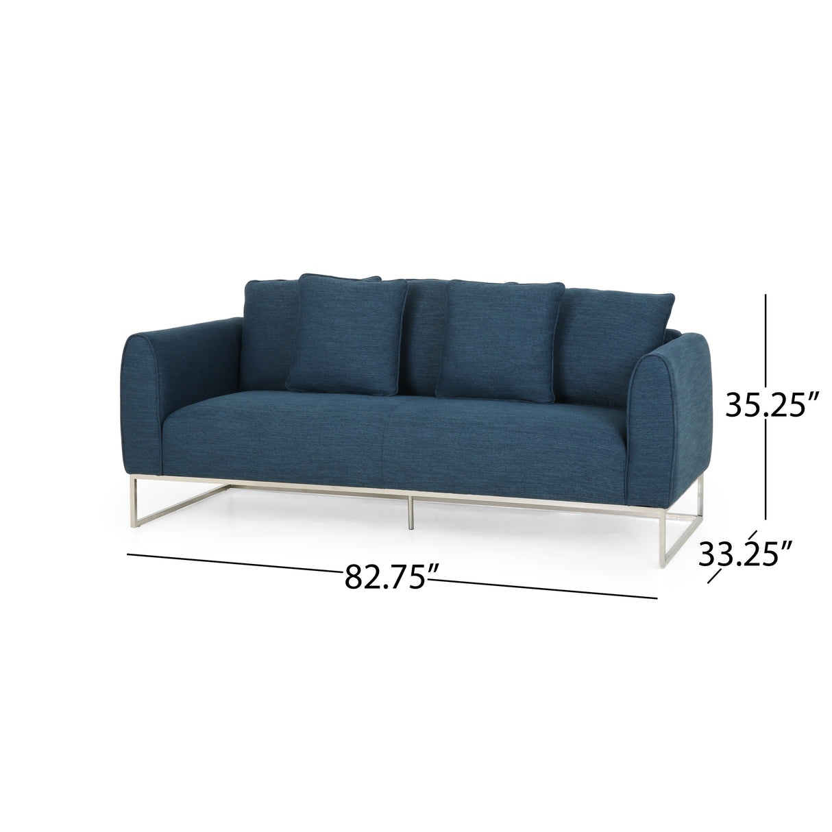 Canisbay Modern 3-seater Fabric Sofa by Christopher Knight Home - 82.75" W x 33.25" D x 35.25" H