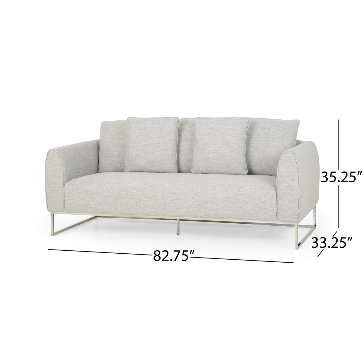 Canisbay Modern 3-seater Fabric Sofa by Christopher Knight Home - 82.75" W x 33.25" D x 35.25" H
