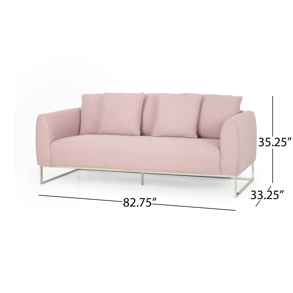 Canisbay Modern 3-seater Fabric Sofa by Christopher Knight Home - 82.75" W x 33.25" D x 35.25" H