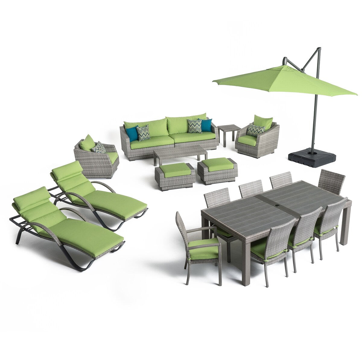 Cannes 20 Piece Sunbrella Outdoor Patio Estate Set