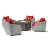 Cannes 5 Piece Sunbrella Outdoor Patio Fire Chat Set