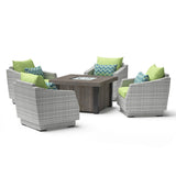 Cannes 5 Piece Sunbrella Outdoor Patio Fire Chat Set