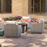 Cannes 5 Piece Sunbrella Outdoor Patio Fire Chat Set