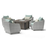 Cannes 5 Piece Sunbrella Outdoor Patio Fire Chat Set