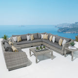Cannes 9 Piece Sunbrella Outdoor Patio Sectional & Table