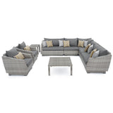 Cannes 9 Piece Sunbrella Outdoor Patio Sectional & Table