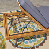 Canoga Outdoor Acacia Wood and Eucalyptus Chaise Lounges (Set of 2) by Christopher Knight Home