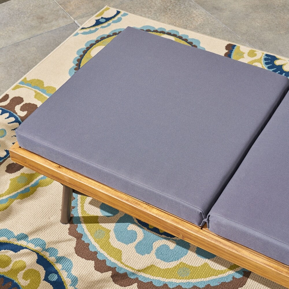 Canoga Outdoor Acacia Wood and Eucalyptus Chaise Lounges (Set of 2) by Christopher Knight Home