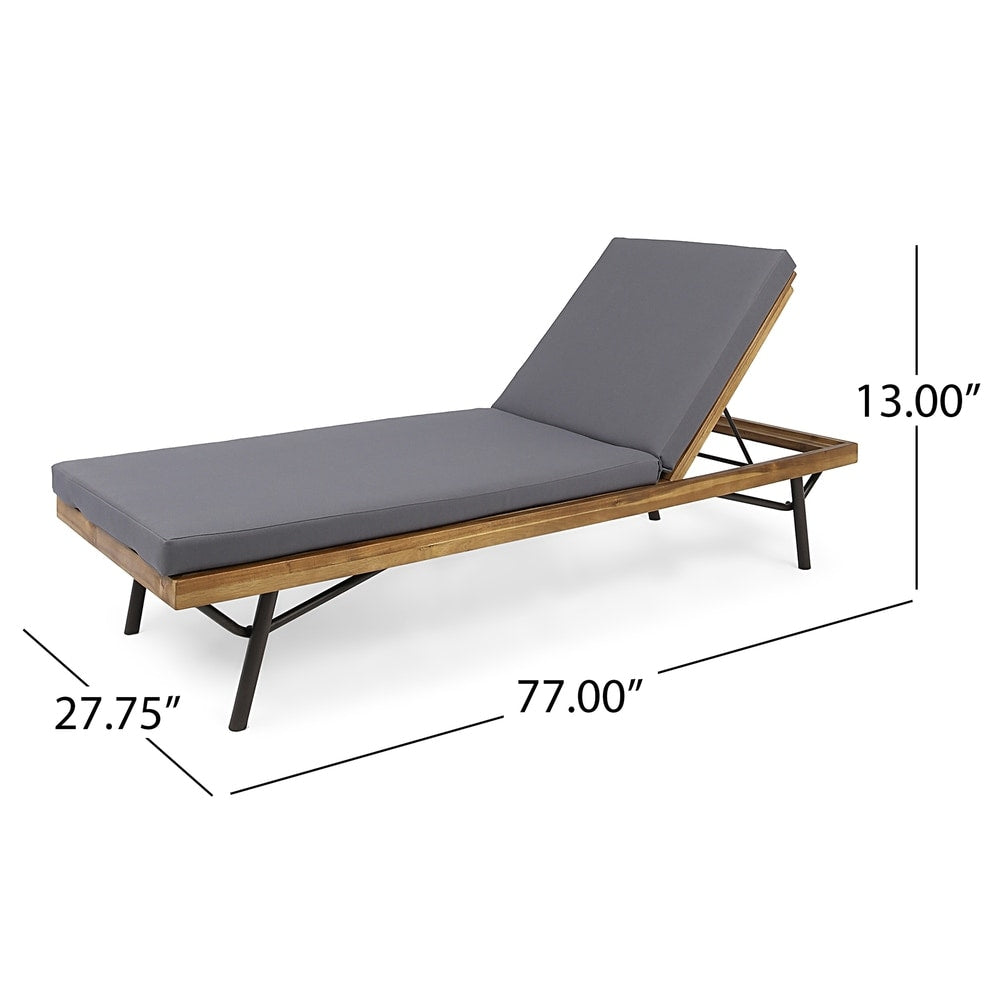 Canoga Outdoor Acacia and Eucalyptus Chaise Lounge by Christopher Knight Home