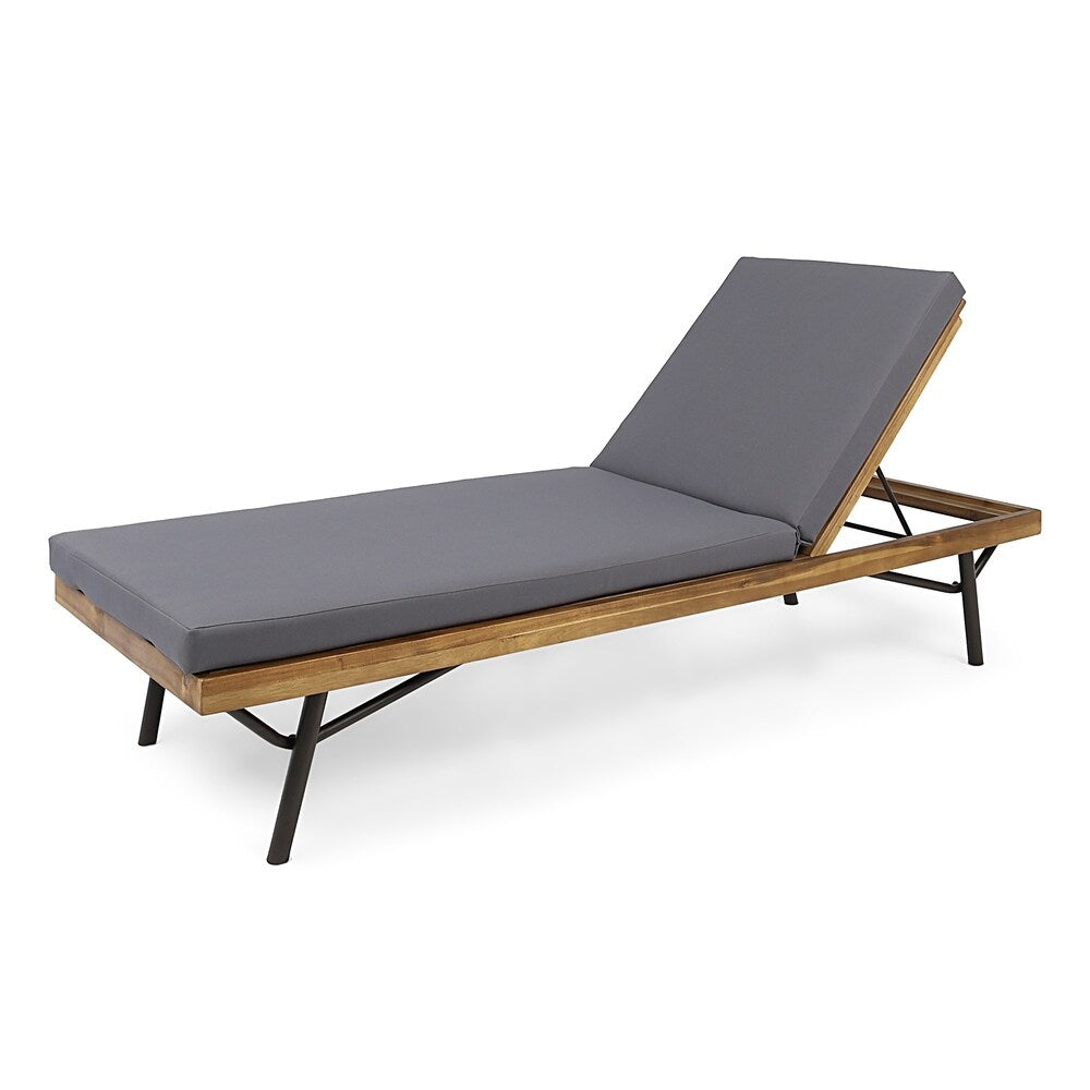 Canoga Outdoor Acacia and Eucalyptus Chaise Lounge by Christopher Knight Home